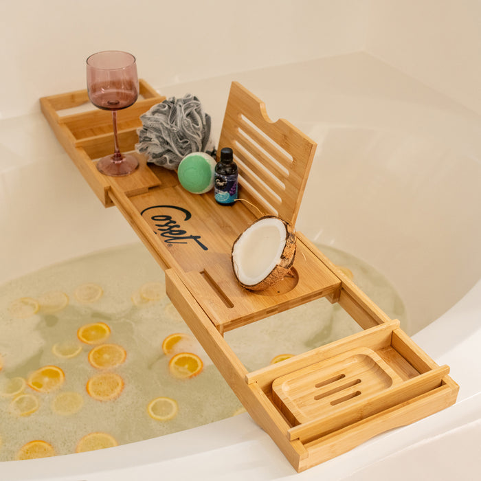 The Perfect Bath Caddy (Bamboo Bathtub Caddy)